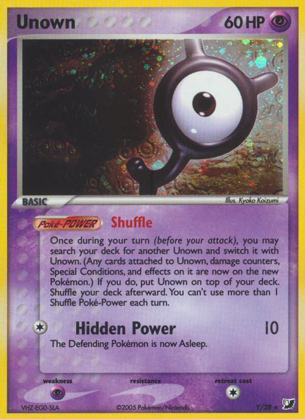 EX Unseen Forces Unown Y/28
